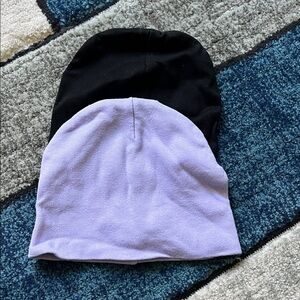 Black and Lavender Beanie Set